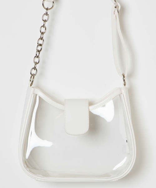 WEGO（ウィゴー）の「WEGO/チェーンMIXクリアショルダーバッグ（ショルダーバッグ・レディース・ホワイト/ブラック・FREE）」の10枚目の写真
