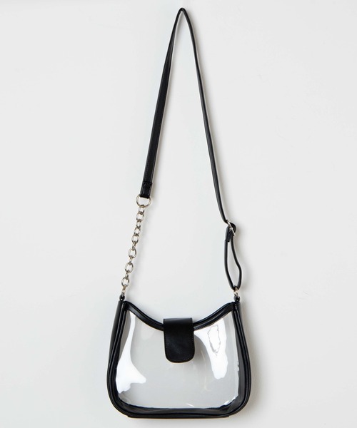 WEGO（ウィゴー）の「WEGO/チェーンMIXクリアショルダーバッグ（ショルダーバッグ・レディース・ホワイト/ブラック・FREE）」の6枚目の写真