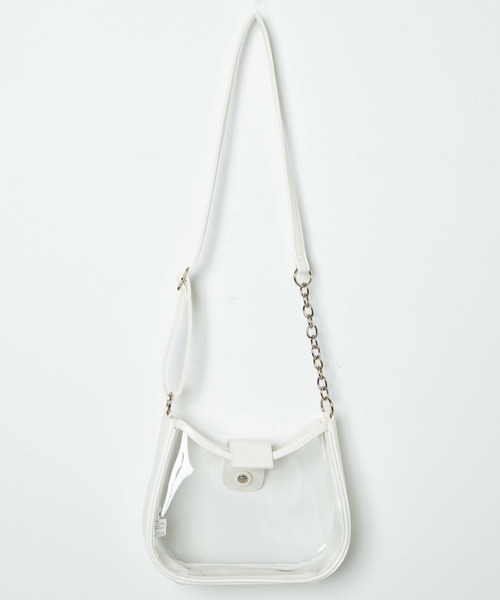 WEGO（ウィゴー）の「WEGO/チェーンMIXクリアショルダーバッグ（ショルダーバッグ・レディース・ホワイト/ブラック・FREE）」の8枚目の写真