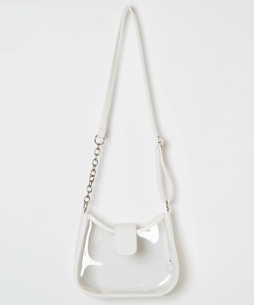 WEGO（ウィゴー）の「WEGO/チェーンMIXクリアショルダーバッグ（ショルダーバッグ・レディース・ホワイト/ブラック・FREE）」の7枚目の写真