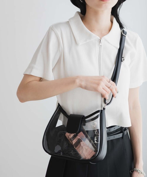 WEGO（ウィゴー）の「WEGO/チェーンMIXクリアショルダーバッグ（ショルダーバッグ・レディース・ホワイト/ブラック・FREE）」の12枚目の写真