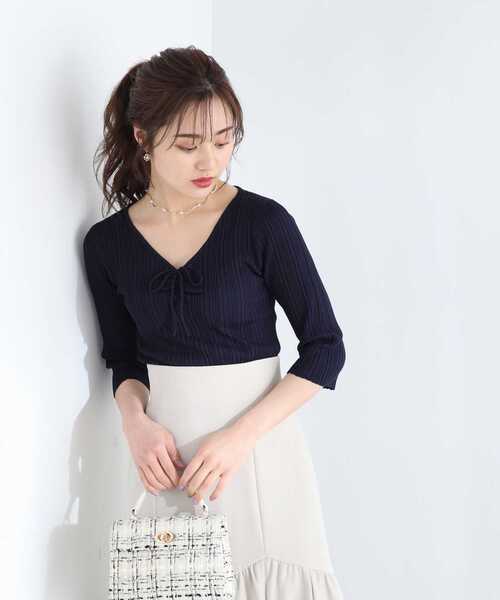 PROPORTION BODY DRESSING(プロポーションボディドレッシング)の「フロントリボンニット / 1213170409(ニット/セーター・レディース・ネイビー/グレー/ライトグリーン・FREE)」の10枚目の写真