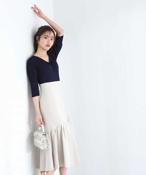 PROPORTION BODY DRESSING(プロポーションボディドレッシング)の「フロントリボンニット / 1213170409(ニット/セーター・レディース・ネイビー/グレー/ライトグリーン・FREE)」の13枚目の写真
