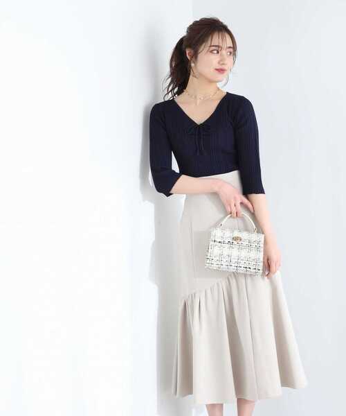 PROPORTION BODY DRESSING(プロポーションボディドレッシング)の「フロントリボンニット / 1213170409(ニット/セーター・レディース・ネイビー/グレー/ライトグリーン・FREE)」の14枚目の写真