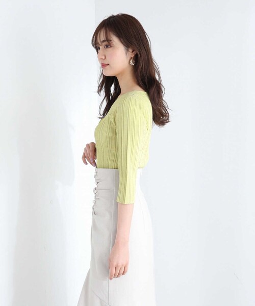 PROPORTION BODY DRESSING(プロポーションボディドレッシング)の「フロントリボンニット / 1213170409(ニット/セーター・レディース・ネイビー/グレー/ライトグリーン・FREE)」の19枚目の写真