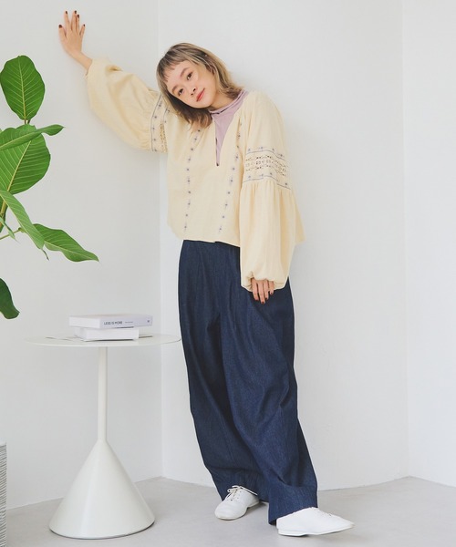 Crisp（クリスプ）の「クロスステッチ刺繍ブラウス（シャツ