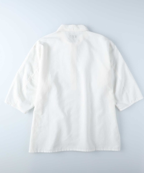 BACK NUMBER（バックナンバー）の「【BACK NUMBER】サラサラリネン混プルオーバー（シャツ/ブラウス・メンズ・ホワイト/ネイビー・XL/M/L）」の3枚目の写真