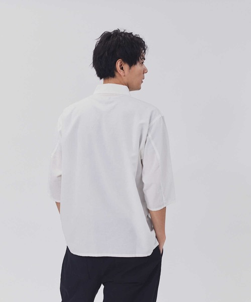 BACK NUMBER（バックナンバー）の「【BACK NUMBER】サラサラリネン混プルオーバー（シャツ/ブラウス・メンズ・ホワイト/ネイビー・XL/M/L）」の9枚目の写真