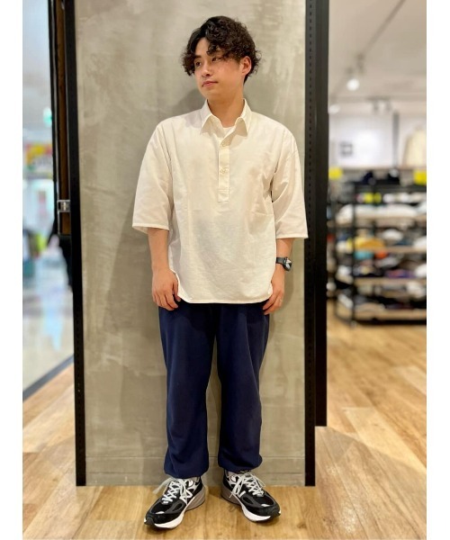 BACK NUMBER（バックナンバー）の「【BACK NUMBER】サラサラリネン混プルオーバー（シャツ/ブラウス・メンズ・ホワイト/ネイビー・XL/M/L）」の19枚目の写真