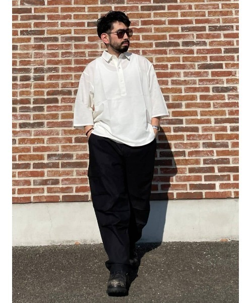 BACK NUMBER（バックナンバー）の「【BACK NUMBER】サラサラリネン混プルオーバー（シャツ/ブラウス・メンズ・ホワイト/ネイビー・XL/M/L）」の20枚目の写真