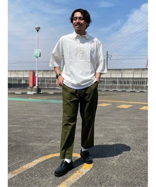 BACK NUMBER（バックナンバー）の「【BACK NUMBER】サラサラリネン混プルオーバー（シャツ/ブラウス・メンズ・ホワイト/ネイビー・XL/M/L）」の21枚目の写真