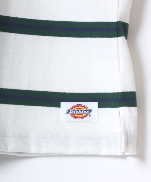 Dickies(ディッキーズ)の「Dickies/ディッキーズ オーバーサイズ ミニロゴワッペン ワンポイント刺繍 マルチボーダー 半袖ラガーシャツ/レディース メンズ(ポロシャツ・メンズ・グリーン/ホワイト/ネイビー/スミクロ・M/L/XL)」の14枚目の写真