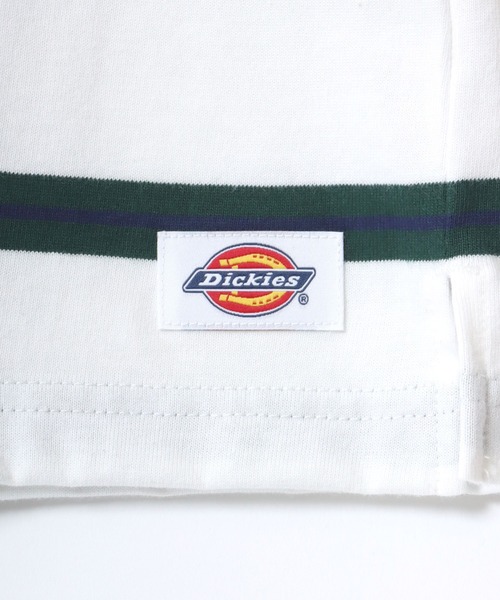 Dickies(ディッキーズ)の「Dickies/ディッキーズ オーバーサイズ ミニロゴワッペン ワンポイント刺繍 マルチボーダー 半袖ラガーシャツ/レディース メンズ(ポロシャツ・メンズ・グリーン/ホワイト/ネイビー/スミクロ・M/L/XL)」の15枚目の写真