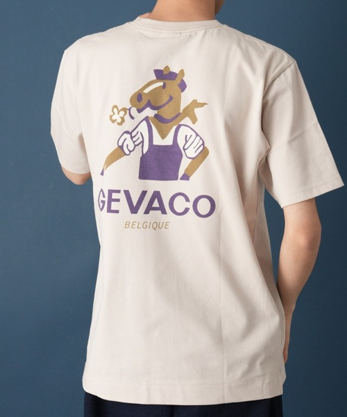 GEVACO(ゲバコ)の「【GEVACO / ゲバコ】ロゴバックプリントショートスリーブTEE(Tシャツ/カットソー・メンズ・ブラック/ベージュ/ホワイト・MEDIUM/LARGE)」の3枚目の写真