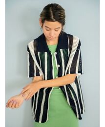 Ungrid | メッシュ編みストライプニットカーデ(カーディガン/ボレロ)