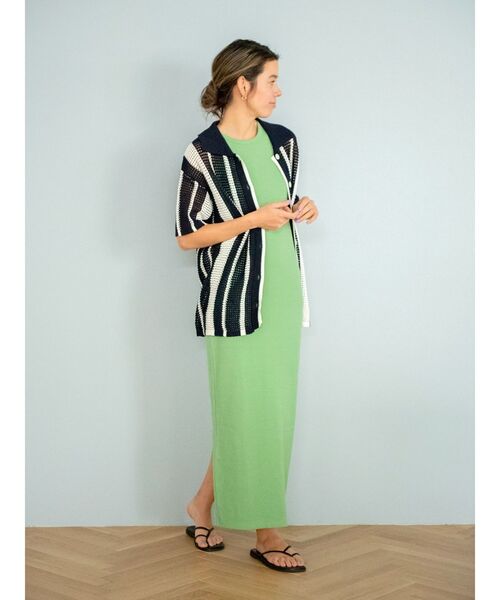 Ungrid（アングリッド）の「メッシュ編みストライプニットカーデ（カーディガン/ボレロ・レディース・ネイビー/レッド・FREE）」の8枚目の写真