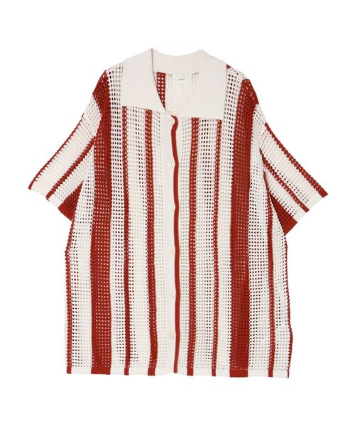 Ungrid（アングリッド）の「メッシュ編みストライプニットカーデ（カーディガン/ボレロ・レディース・ネイビー/レッド・FREE）」の22枚目の写真