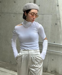 【IMOKO × LVEU.】Cutout design high neck tops / カットアウトデザインハイネックトップス
