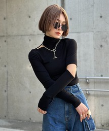 LVEU. | 【IMOKO × LVEU.】Cutout design high neck tops / カットアウトデザインハイネックトップス(Tシャツ/カットソー)