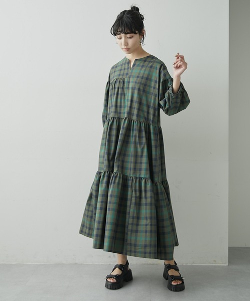 美品 ear PAPILLONNER SUM1 STYLE ティアードワンピース 花柄ティアードワンピース【SUM1 STYLE】（ワンピース）｜ear