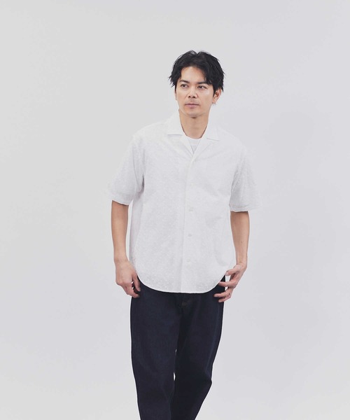 BACK NUMBER(バックナンバー)の「BACK NUMBER(バックナンバー)エンブロイダリー半袖シャツ(シャツ/ブラウス・メンズ・ブラック/ホワイト・XL/M/L)」の1枚目の写真