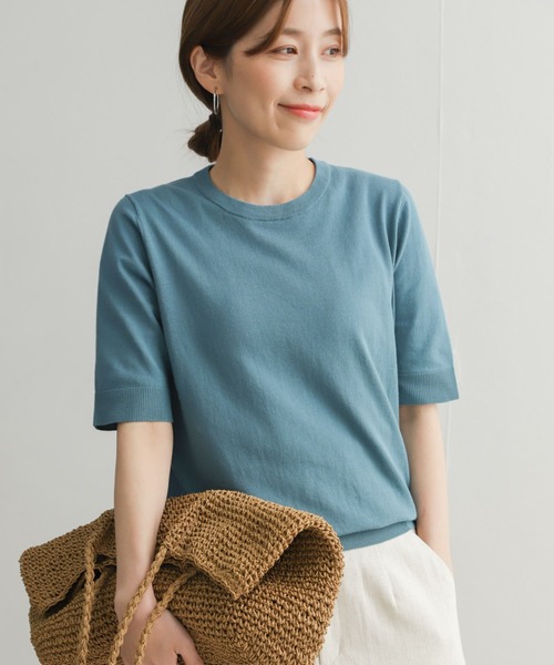 セール】ハイツイストコットンハーフスリーブKNIT（ニット
