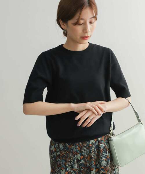 URBAN RESEARCH DOORS(アーバンリサーチドアーズ)の「ハイツイストコットンハーフスリーブKNIT(ニット/セーター・レディース・ブラック/グリーン/ブルー・MEDIUM)」の19枚目の写真