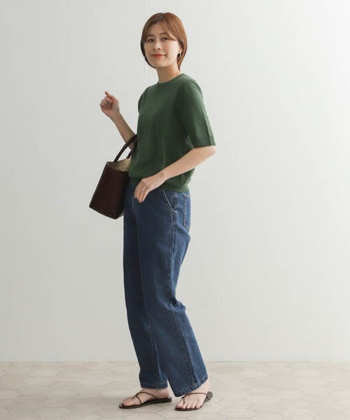 セール】ハイツイストコットンハーフスリーブKNIT（ニット