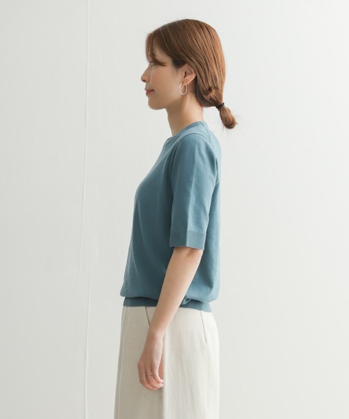 セール】ハイツイストコットンハーフスリーブKNIT（ニット/セーター
