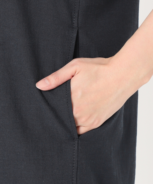 La TOTALITE（ラトータリテ）の「麻混ツイルコクーンワンピース（ワンピース・レディース・グリーン/ベージュ/ネイビー・FREE）」の11枚目の写真