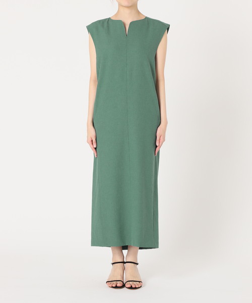 La TOTALITE（ラトータリテ）の「麻混ツイルコクーンワンピース（ワンピース・レディース・グリーン/ベージュ/ネイビー・FREE）」の8枚目の写真