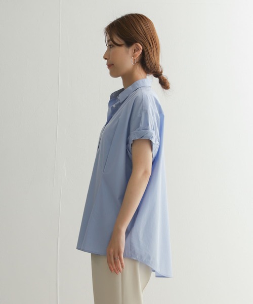 URBAN RESEARCH DOORS(アーバンリサーチドアーズ)の「半袖ワイドタックシャツ(シャツ/ブラウス・レディース・チェック/ブルー/ホワイト・MEDIUM)」の10枚目の写真