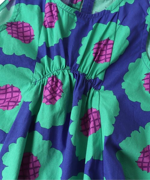 BREEZE（ブリーズ）の「【カラフル/花柄・ストラップ】総柄フレアワンピース（ワンピース・キッズ・ブラック/ブルー/オフホワイト/サックスブルー/オレンジ/ピンク/ダークブラウン・130/140/90/110/80/100/120）」の21枚目の写真