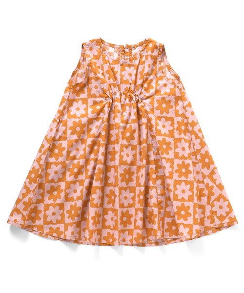 BREEZE（ブリーズ）の「【カラフル/花柄・ストラップ】総柄フレアワンピース（ワンピース・キッズ・ブラック/ブルー/オフホワイト/サックスブルー/オレンジ/ピンク/ダークブラウン・130/140/90/110/80/100/120）」の11枚目の写真