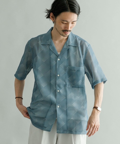 URBAN RESEARCH（アーバンリサーチ）の「ランダムドットショートスリーブメッシュシャツ（シャツ/ブラウス・メンズ・ネイビー/ブルー系その他・MEDIUM/LARGE）」の6枚目の写真