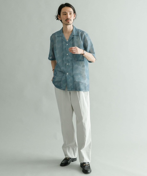 URBAN RESEARCH（アーバンリサーチ）の「ランダムドットショートスリーブメッシュシャツ（シャツ/ブラウス・メンズ・ネイビー/ブルー系その他・MEDIUM/LARGE）」の8枚目の写真