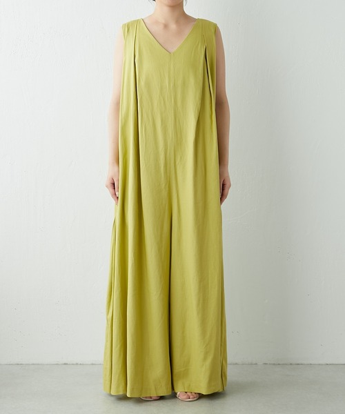 COLLAGE GALLARDAGALANTE（コラージュガリャルダガランテ）の「リネンオールインワン（つなぎ/オールインワン・レディース・ライム/グレイッシュベージュ・FREE）」の22枚目の写真