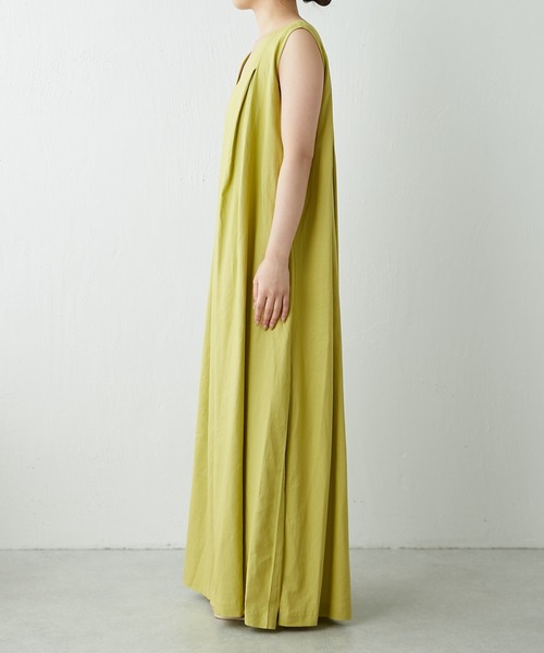 COLLAGE GALLARDAGALANTE（コラージュガリャルダガランテ）の「リネンオールインワン（つなぎ/オールインワン・レディース・ライム/グレイッシュベージュ・FREE）」の4枚目の写真