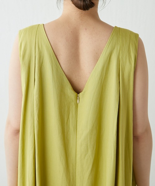 COLLAGE GALLARDAGALANTE（コラージュガリャルダガランテ）の「リネンオールインワン（つなぎ/オールインワン・レディース・ライム/グレイッシュベージュ・FREE）」の16枚目の写真