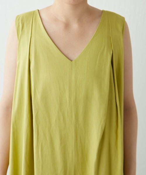 COLLAGE GALLARDAGALANTE（コラージュガリャルダガランテ）の「リネンオールインワン（つなぎ/オールインワン・レディース・ライム/グレイッシュベージュ・FREE）」の13枚目の写真