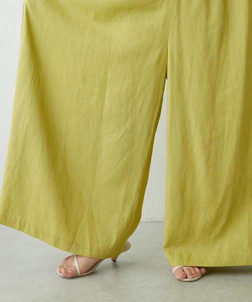 COLLAGE GALLARDAGALANTE（コラージュガリャルダガランテ）の「リネンオールインワン（つなぎ/オールインワン・レディース・ライム/グレイッシュベージュ・FREE）」の14枚目の写真