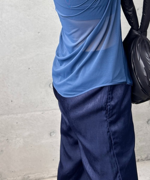 y/m by RIKA（イムバイリカ）の「サテンジョガーパンツ（その他パンツ・レディース・ブラック/アイボリー/ネイビー・FREE）」の13枚目の写真