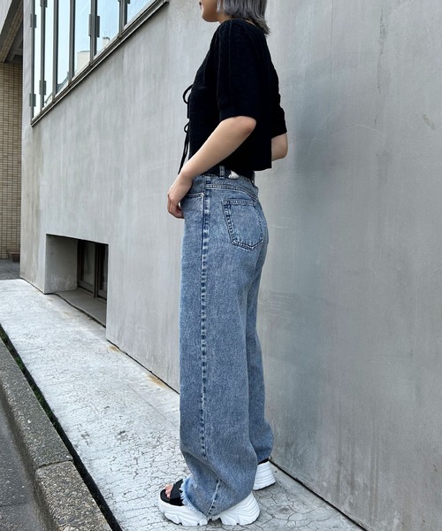 INGNI(イング)の「パターンメッシュフロントリボンニットカーデ+キャミアンサンブル(アンサンブル・レディース・オフホワイト/ブラック/ピンク・M)」の8枚目の写真