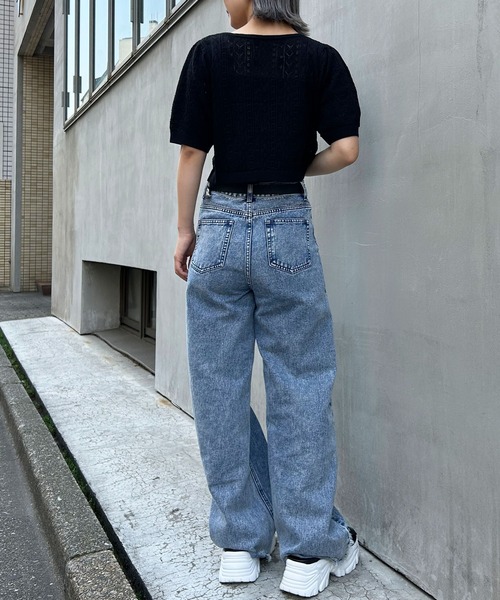 INGNI(イング)の「パターンメッシュフロントリボンニットカーデ+キャミアンサンブル(アンサンブル・レディース・オフホワイト/ブラック/ピンク・M)」の21枚目の写真