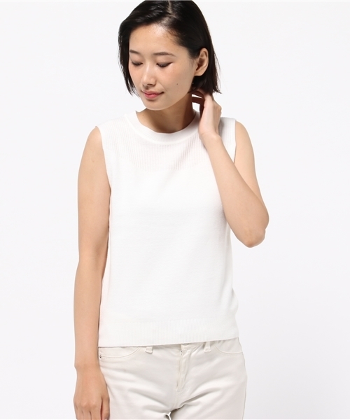 NATURAL BEAUTY BASIC（ナチュラルビューティーベーシック）の「ミラノリブニット（ニット/セーター・レディース・グレー/ホワイト系その他/カーキ・MEDIUM）」の2枚目の写真