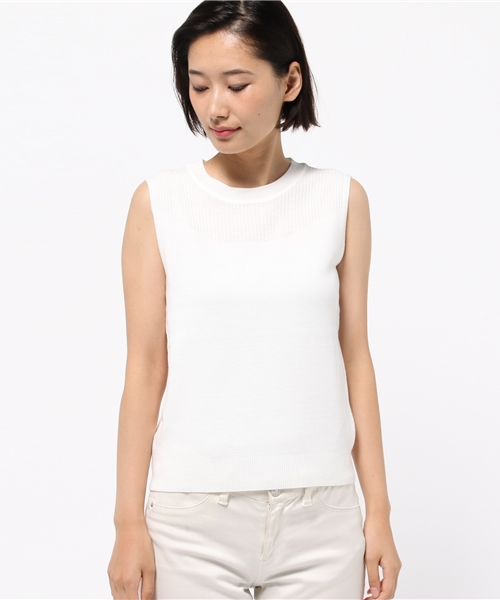 NATURAL BEAUTY BASIC（ナチュラルビューティーベーシック）の「ミラノリブニット（ニット/セーター・レディース・グレー/ホワイト系その他/カーキ・MEDIUM）」の4枚目の写真