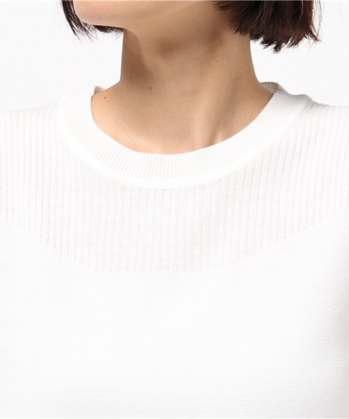 NATURAL BEAUTY BASIC（ナチュラルビューティーベーシック）の「ミラノリブニット（ニット/セーター・レディース・グレー/ホワイト系その他/カーキ・MEDIUM）」の7枚目の写真