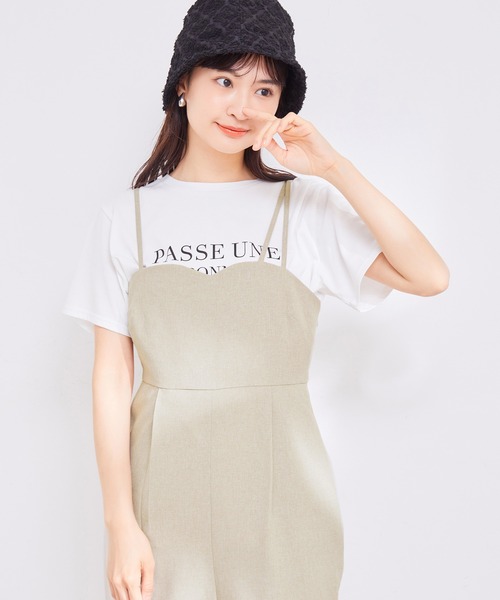 VIS（ビス）の「【洗える】アシンメトリーストラップオールインワン（つなぎ/オールインワン・レディース・ベージュ/スミクロ・FREE）」の16枚目の写真