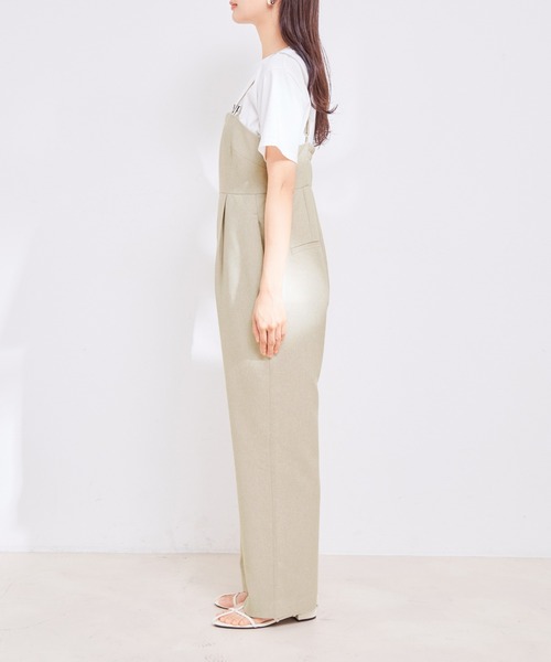 VIS（ビス）の「【洗える】アシンメトリーストラップオールインワン（つなぎ/オールインワン・レディース・ベージュ/スミクロ・FREE）」の13枚目の写真