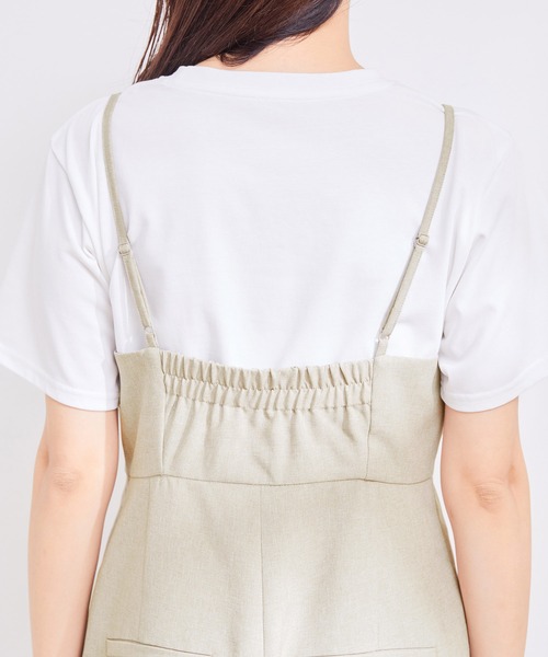 VIS（ビス）の「【洗える】アシンメトリーストラップオールインワン（つなぎ/オールインワン・レディース・ベージュ/スミクロ・FREE）」の22枚目の写真